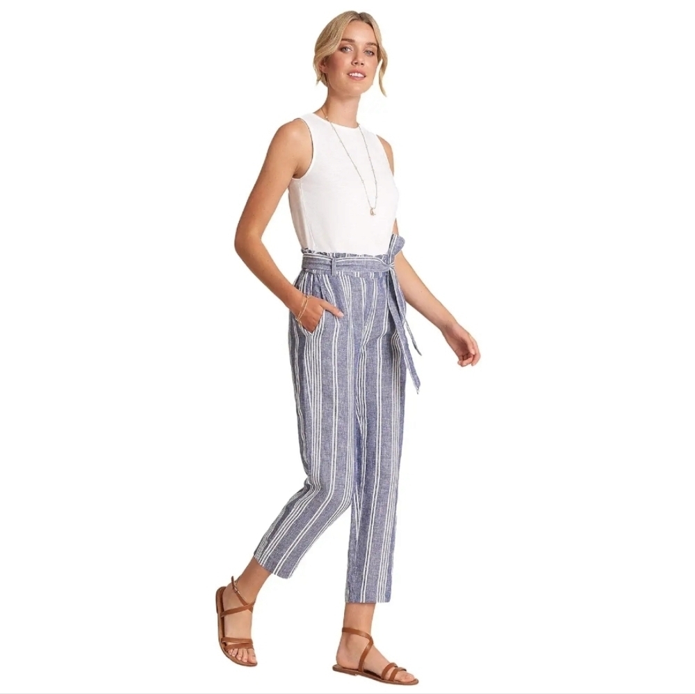 Hatley Paper Bag Linen Resort Beach Summer City 'Shore Stripes' Pants - Women's